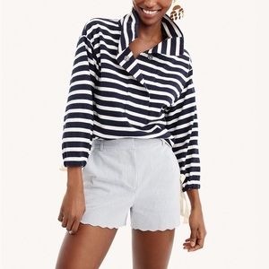 J.Crew stripe scallop hem shorts NWT